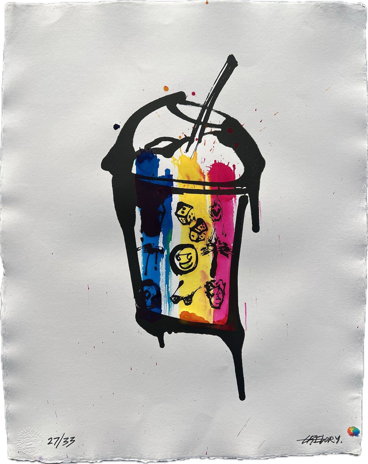 Hand Embellished Print, Drinkable Crayons, 27/33
