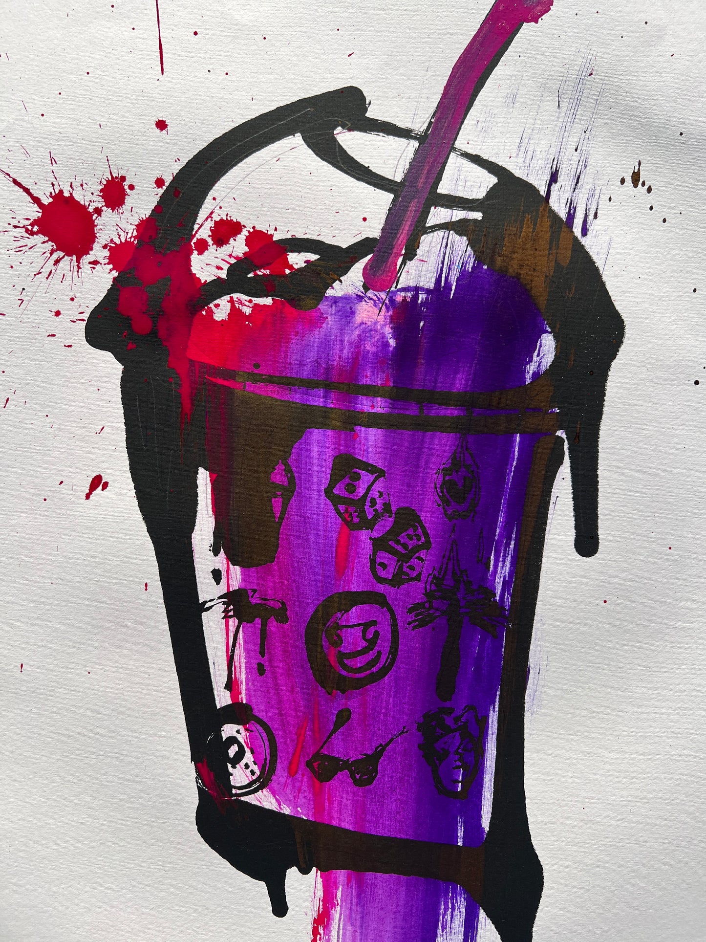 Hand Embellished Print, Purple Drank, 9/33