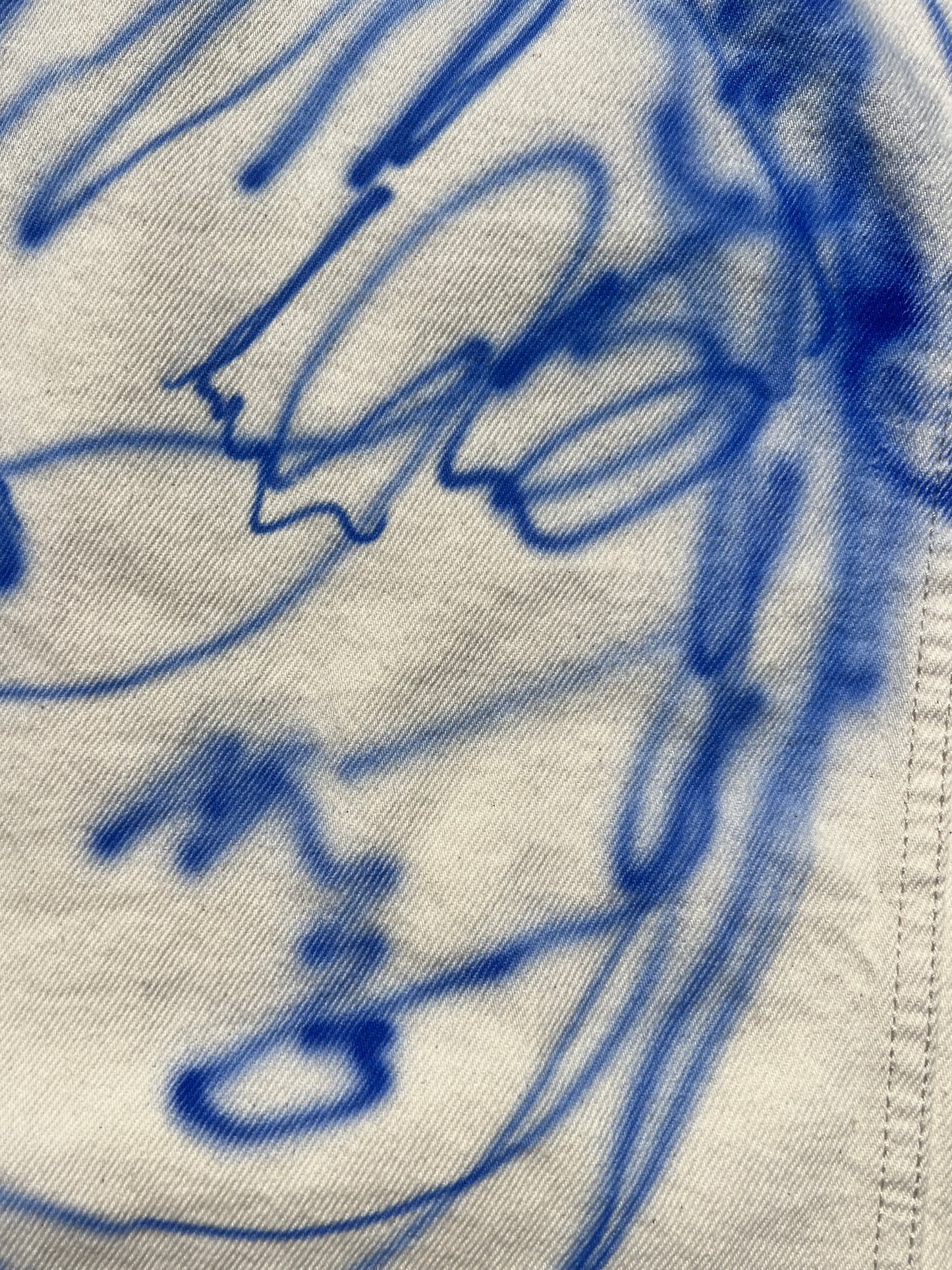 Abstract Face Denim Jacket