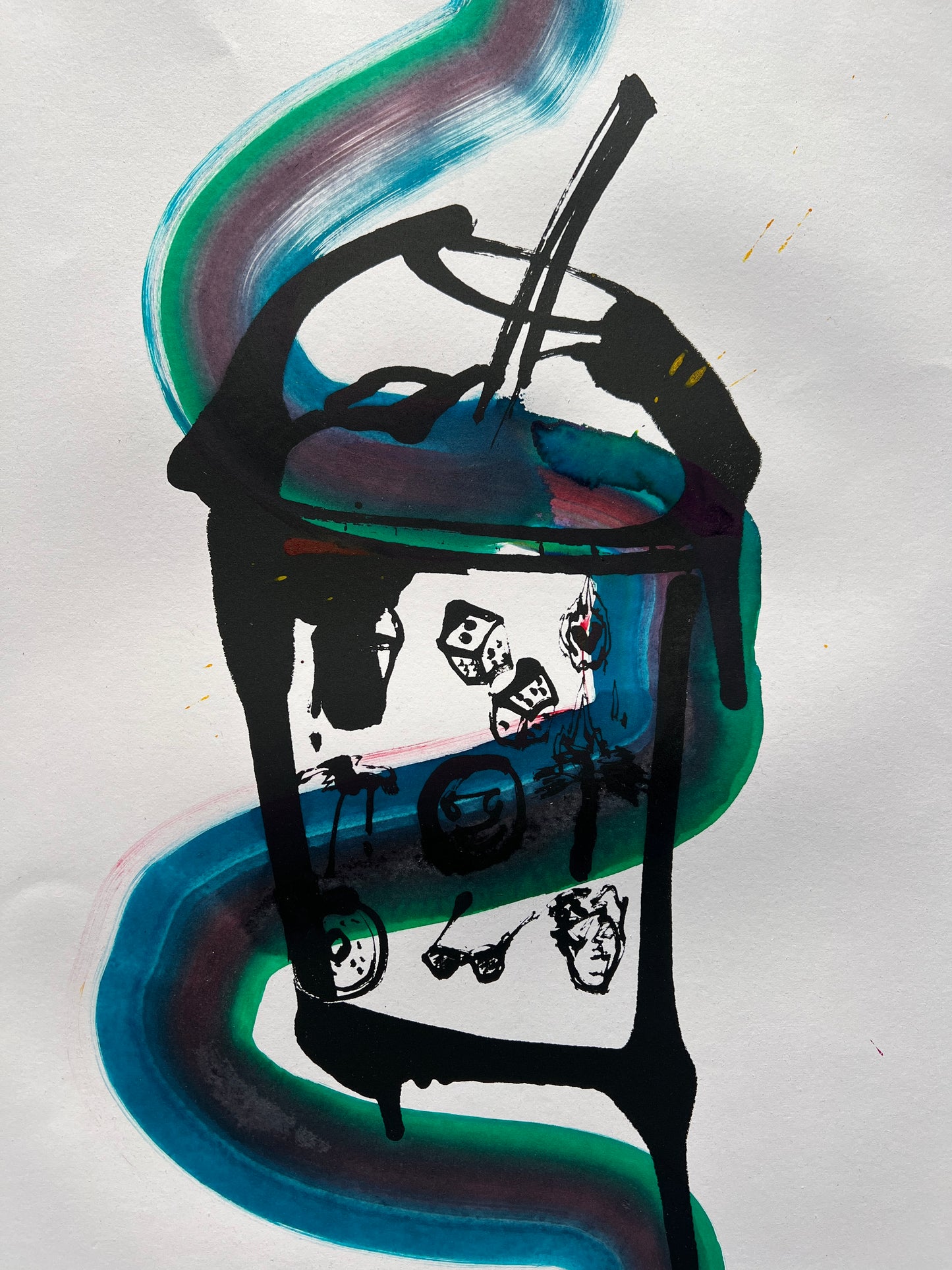 Hand Embellished Print, Snake Ride Fruit by the Foot, 17/33