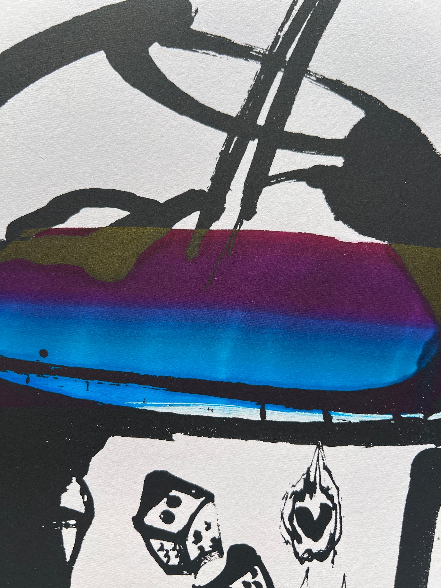 Hand Embellished Print, Horizon Blues, 32/33