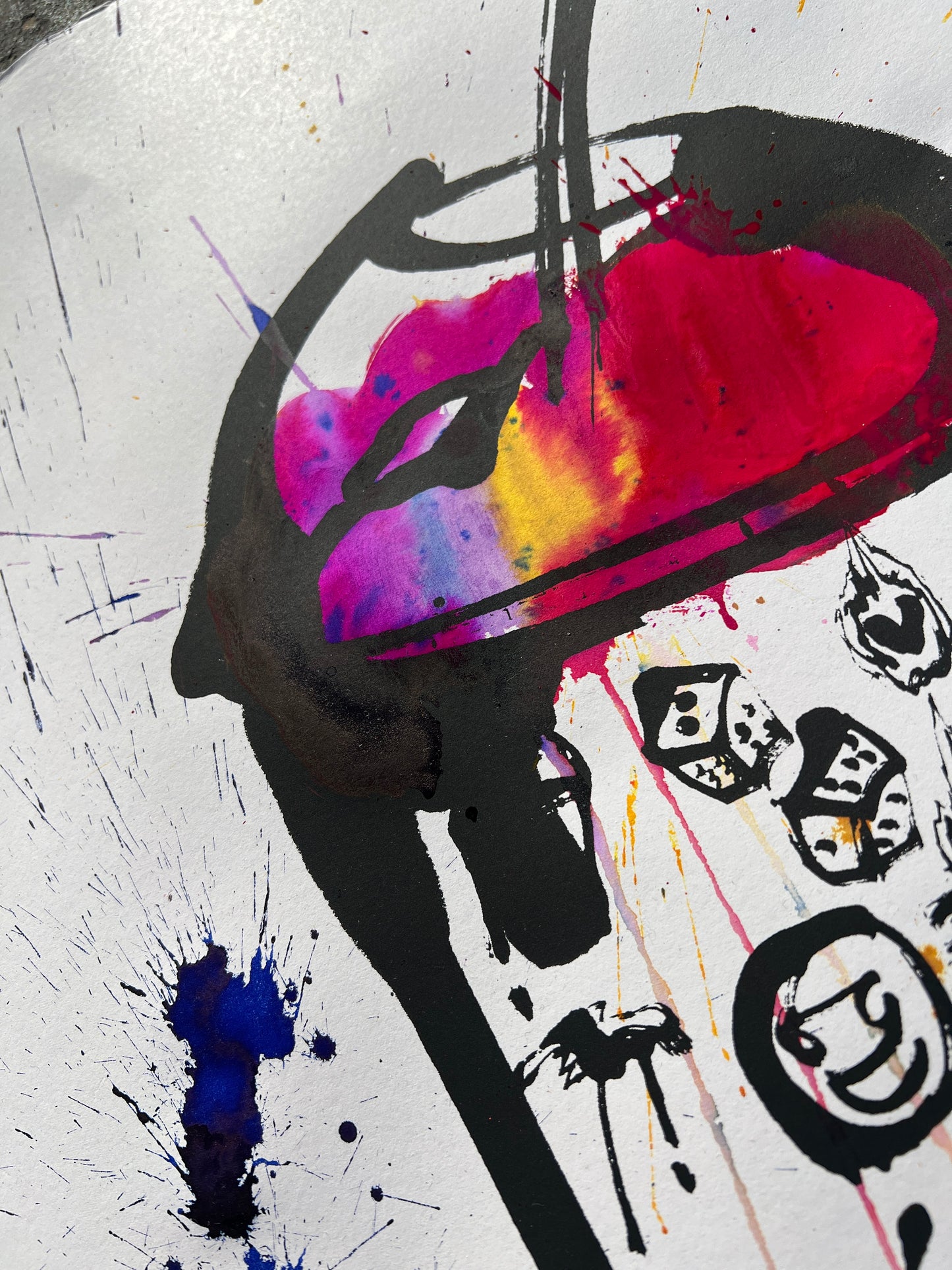 Hand Embellished Print, Purple Hazy Mango Flow, 19/33