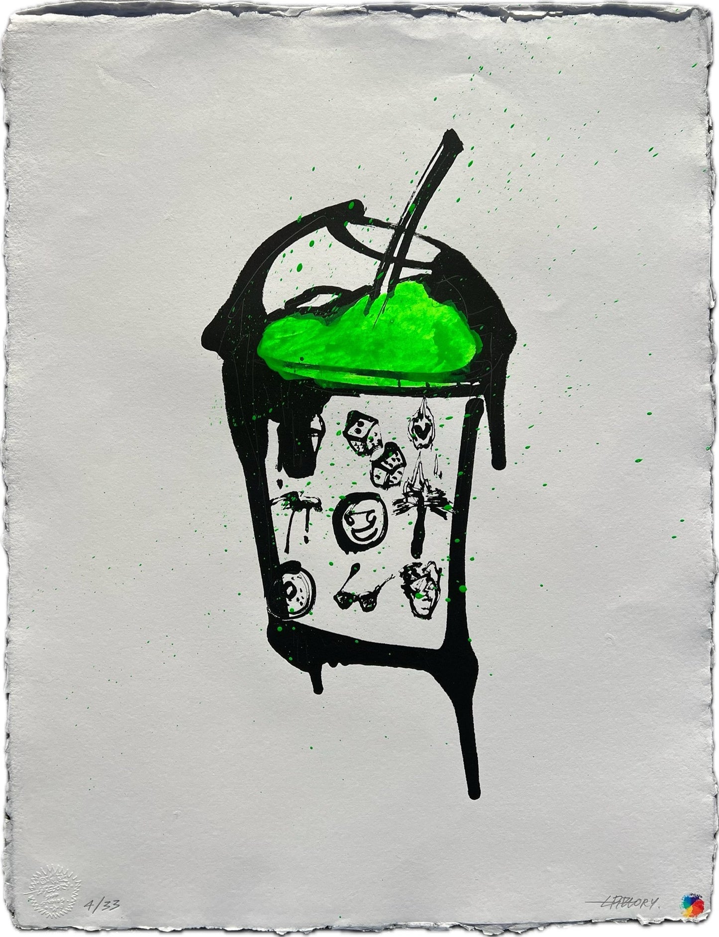 Hand Embellished Print, Slimer 4/33