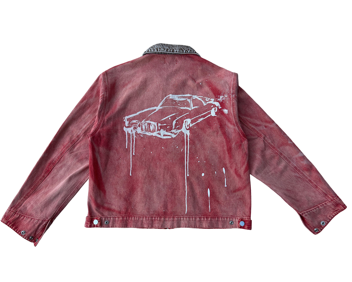 Peanut Butter Top Distressed Denim Work Jacket