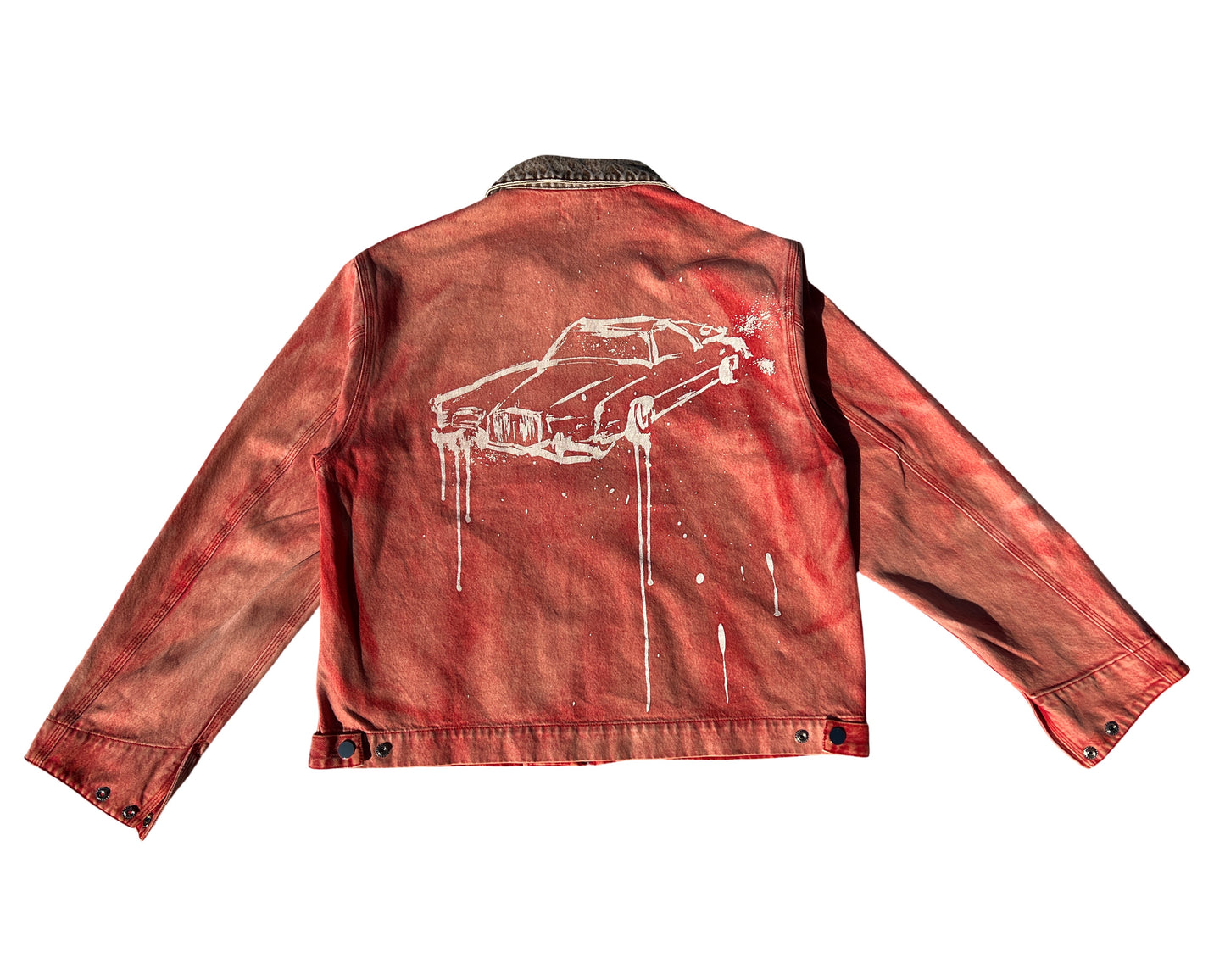 Peanut Butter Top Distressed Denim Work Jacket