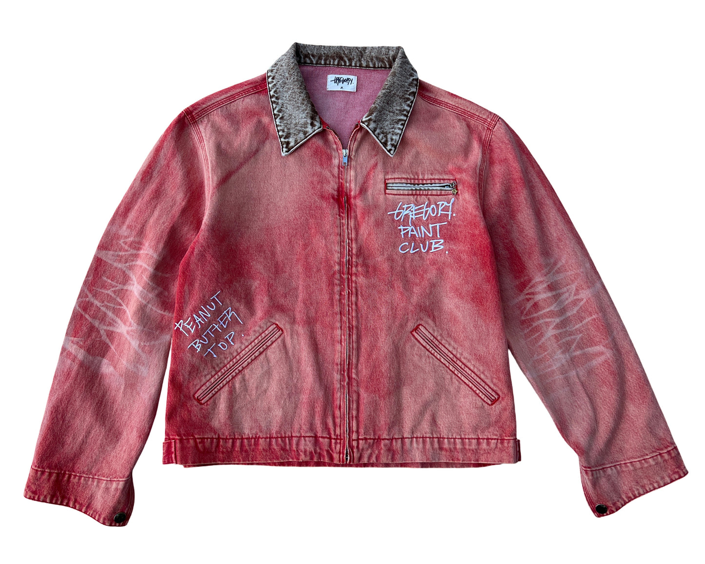 Peanut Butter Top Distressed Denim Work Jacket