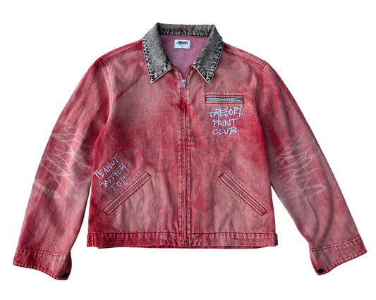 Peanut Butter Top Distressed Denim Work Jacket