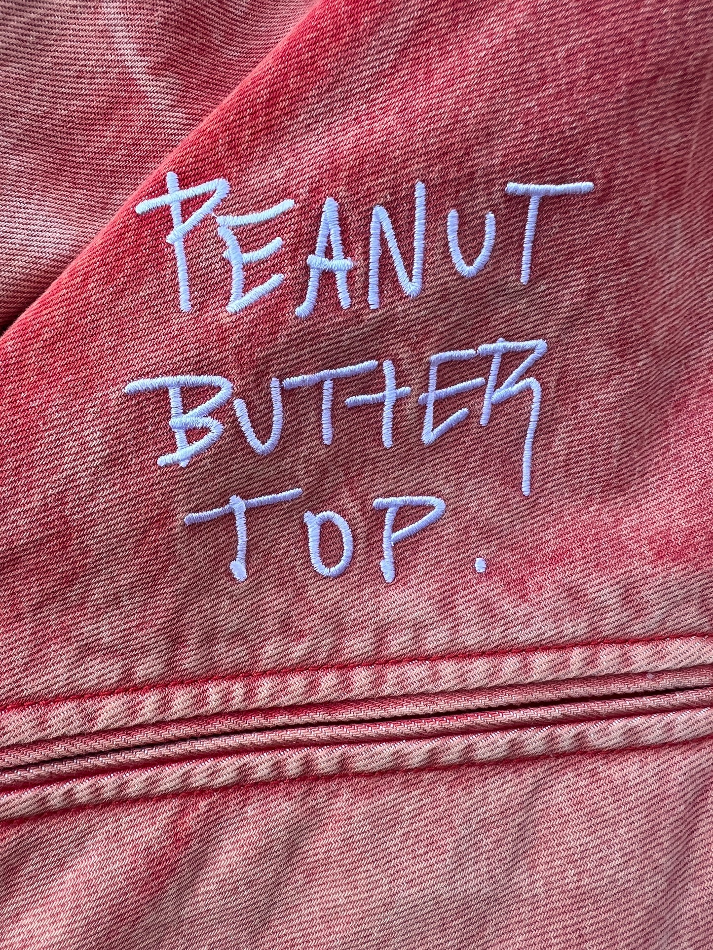 Peanut Butter Top Distressed Denim Work Jacket