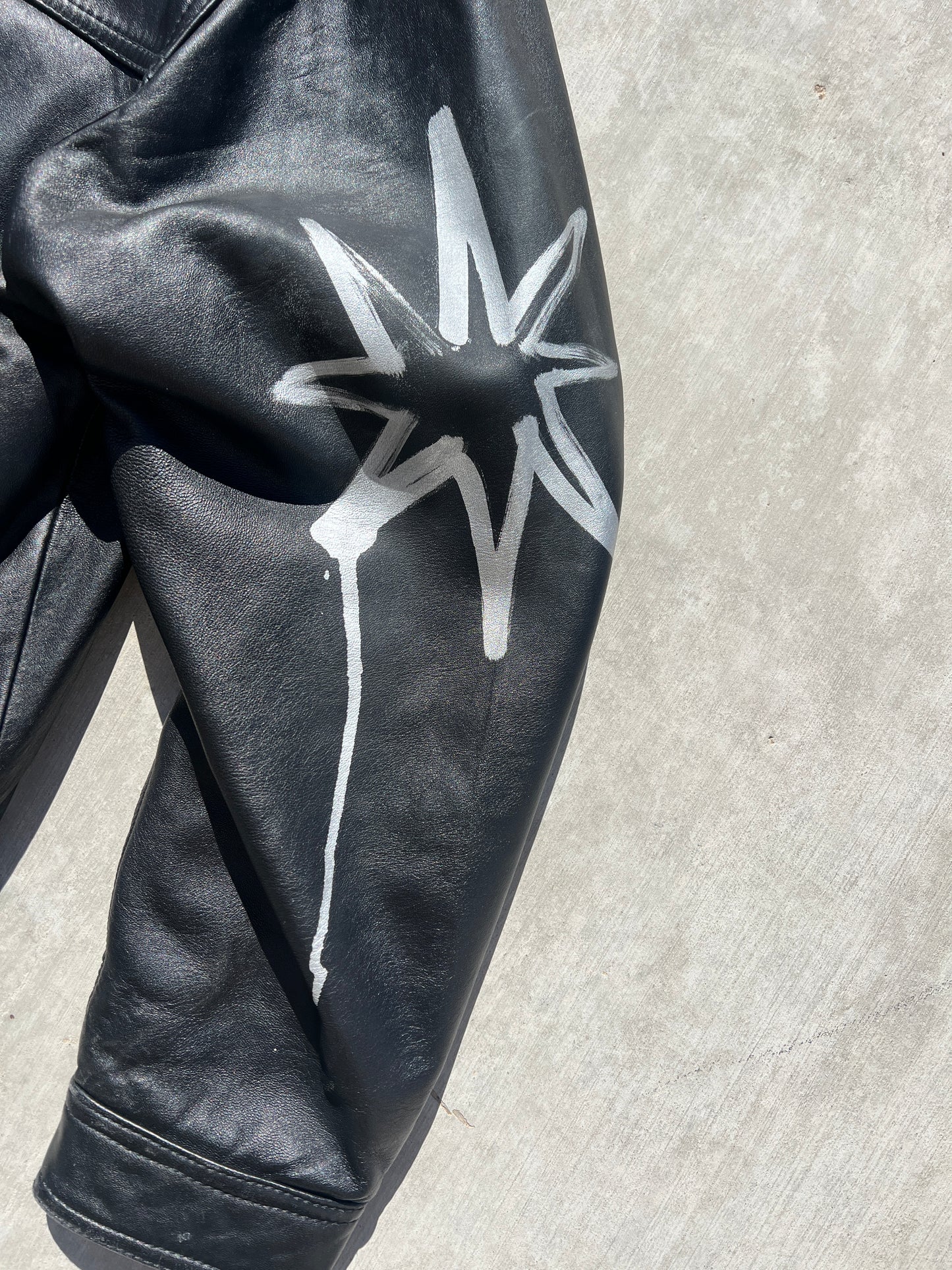 Paint Vegas Vintage Leather Jacket