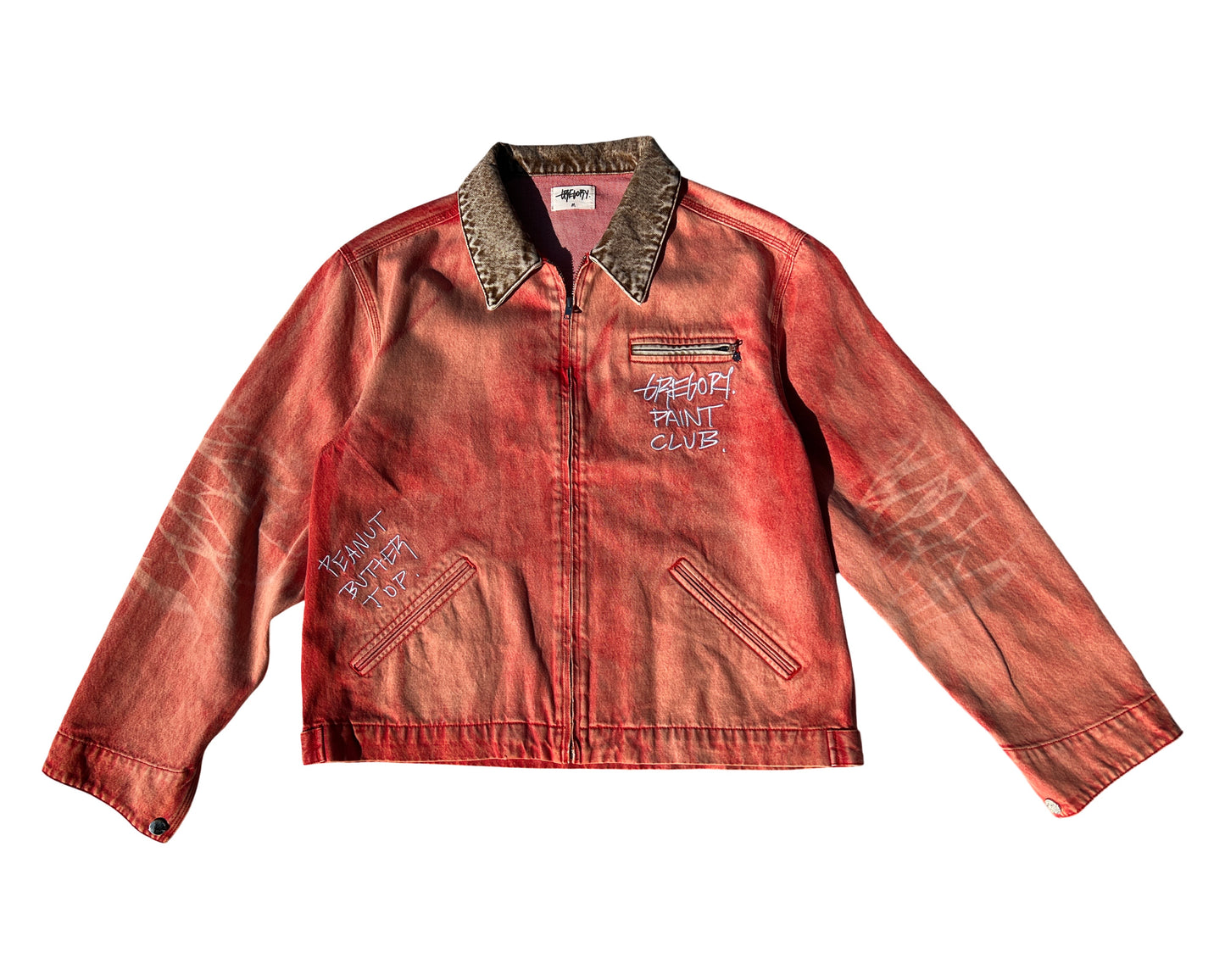 Peanut Butter Top Distressed Denim Work Jacket