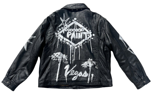 Paint Vegas Vintage Leather Jacket